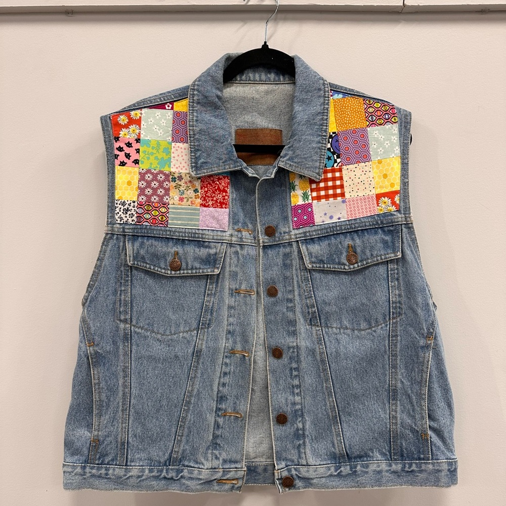 Upcycled Patchwork Denim Vest